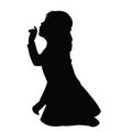 A child sitting black color silhouette vector