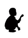 A child sitting body, silhouette vector