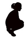 A child sitting body, silhouette vector