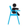 Child sitting in dining highchair silhouette icon