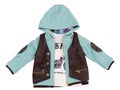 Child Size Boy Jacket. Isilated on White Background. Unzipped