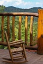 Child-size Outdoor Rocking Chair WNC Mountains Royalty Free Stock Photo