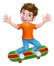 Child Skateboarding Boy Kid Cartoon