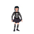 Child in a skeleton costume with bones for the holiday Halloween