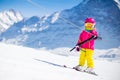 Child on ski lift Royalty Free Stock Photo