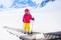 Child on ski lift Royalty Free Stock Photo