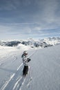 Child skiing, french Alps Royalty Free Stock Photo