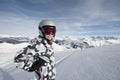 Child skiing, french Alps Royalty Free Stock Photo