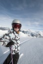 Child skiing, french Alps Royalty Free Stock Photo