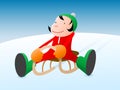 Child on a sledge