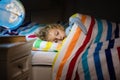 Child sleeping at night. Kids sleep Royalty Free Stock Photo