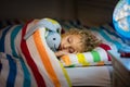 Child sleeping at night. Kids sleep Royalty Free Stock Photo