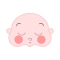 Child sleeps face isolated. Baby sleeping head. Vector illustration.