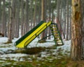 Child slide in the winter