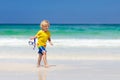 Child snorkeling on tropical beach. Kids snorkel Royalty Free Stock Photo