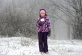 Child with a snow shaped heart Royalty Free Stock Photo