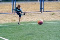 Child soccer boy ball kid,  competition Royalty Free Stock Photo