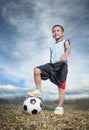 Child soccer player on soccer