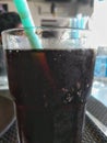 Child soft drink in restaurant