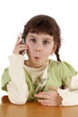 Child speaks by phone