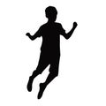 A child standing black color silhouette vector