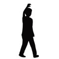A child standing black color silhouette vector