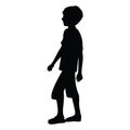 A child standing black color silhouette vector