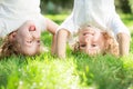 Child standing upside down Royalty Free Stock Photo