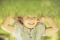 Child standing upside down Royalty Free Stock Photo