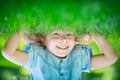 Child standing upside down Royalty Free Stock Photo