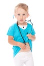 Child with stetoscope playing doctor