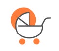 Child stroller icon