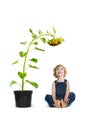 Child with Sunflower Royalty Free Stock Photo