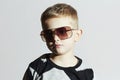 Child in sunglasses.sad Little boy.Kids fashion Royalty Free Stock Photo