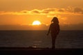 Child on sunset beach