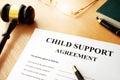 Child support agreement. Royalty Free Stock Photo