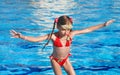 Child swim in swimming pool. Royalty Free Stock Photo