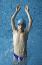 Child swimmer in swimming pool Royalty Free Stock Photo