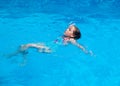 Child swimming backstroke Royalty Free Stock Photo