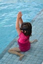 Child swimming pool lesson Royalty Free Stock Photo