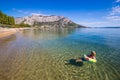 Child Swimming In The Sea -Omis, Dalmatia, Croatia