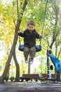 Child swinging in the park
