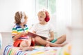 Child with tablet computer. Kids study online Royalty Free Stock Photo