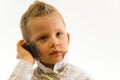 Child talking via cellphone