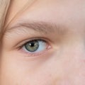 Child or teen girl macro closeup eye Royalty Free Stock Photo