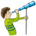 Child with telescope