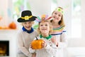 Child on Thanksgiving. Kid with autumn turkey hat