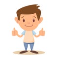 Child thumbs up, vector illustration Royalty Free Stock Photo