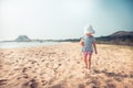 Child toddler walking beach summer holidays vacation childhood traveling lifestyle