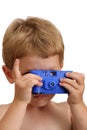 Child and Toy Camera Royalty Free Stock Photo